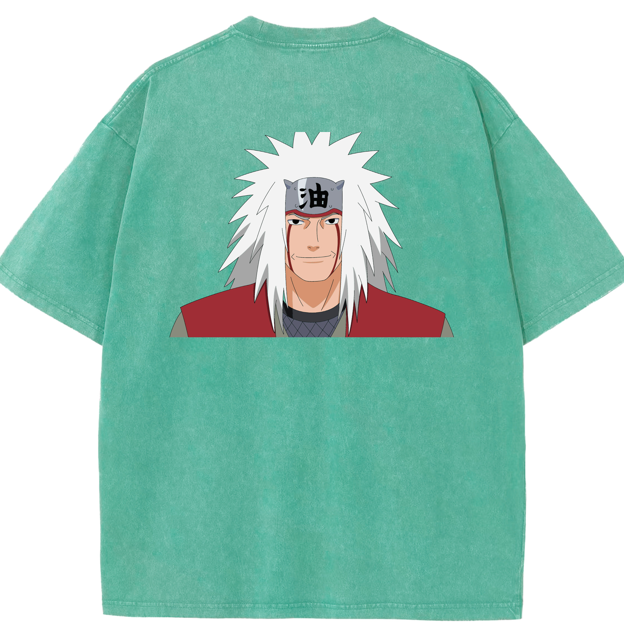 （画像用） NARUTO -ナルト- 自来也（じらいや） Jiraiya 綿100% ヴィンテージ風 半袖Tシャツ（背面プリント）